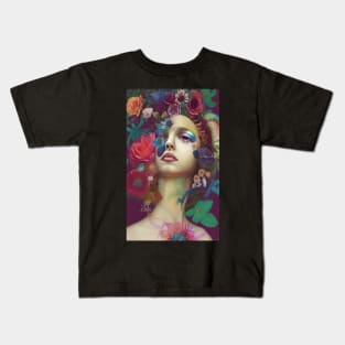 Surreal Art Flowers Floral Dreamy Surrealism Kids T-Shirt